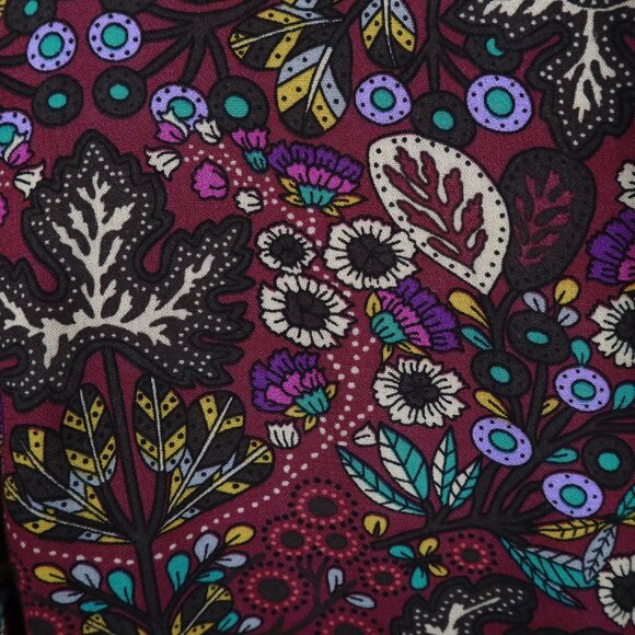 Maeve Janie Peasant Top Womens 2 Burgundy Boho Romantic Whimsical Artsy Flounce - Picture 12 of 16